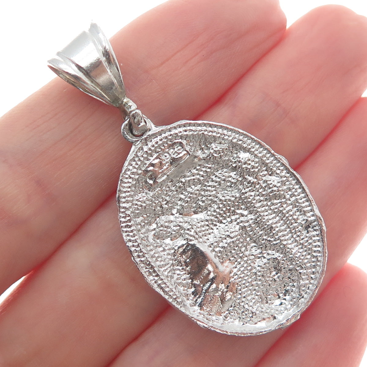 925 Sterling Silver Diamond-Cut Jesus Religious Pendant