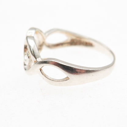 Charles Winston 925 Sterling Silver Vintage Heart Oxidized Ring Size 8.75
