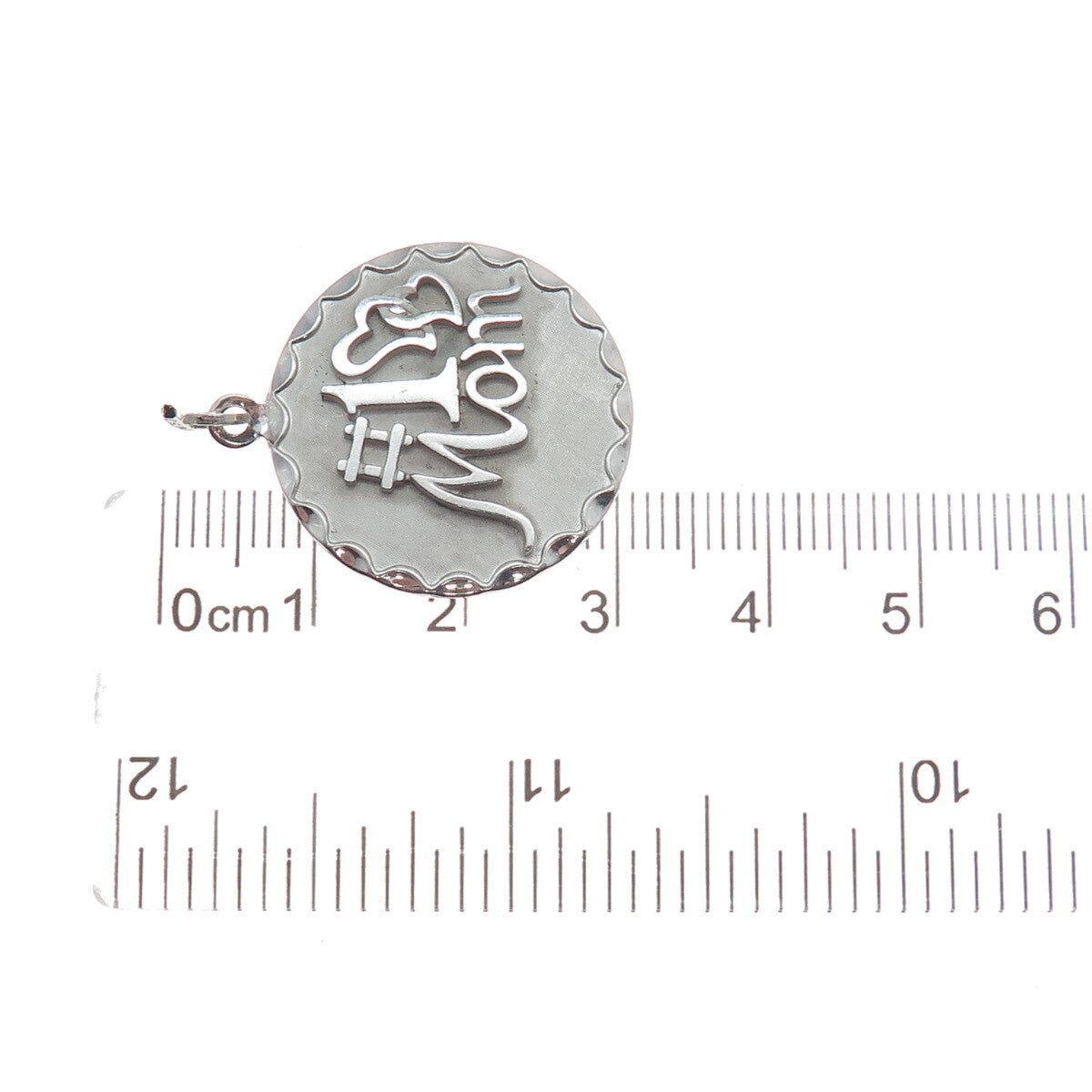 BEAU 925 Sterling Silver Vintage "#1 Mom" Round Charm Pendant