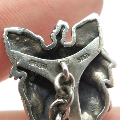 925 Sterling Silver Vintage Yorkshire Terrier Oxidized Cufflinks