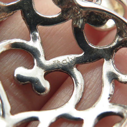 MILOR 925 Sterling Silver Vintage Italy Ornate Heart Pendant
