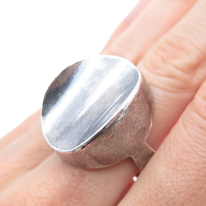 925 Sterling Silver Vintage Israel Modernist Oxidized Ring Size 6.5