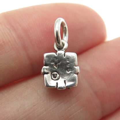 SUN WEST Sterling Silver Vintage Birthday Gift Box Oxidized Minimalist Pendant