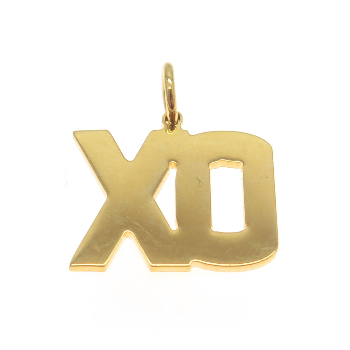 925 Sterling Silver Gold Plated "XO" Hugs & Kisses Minimalist Charm Pendant