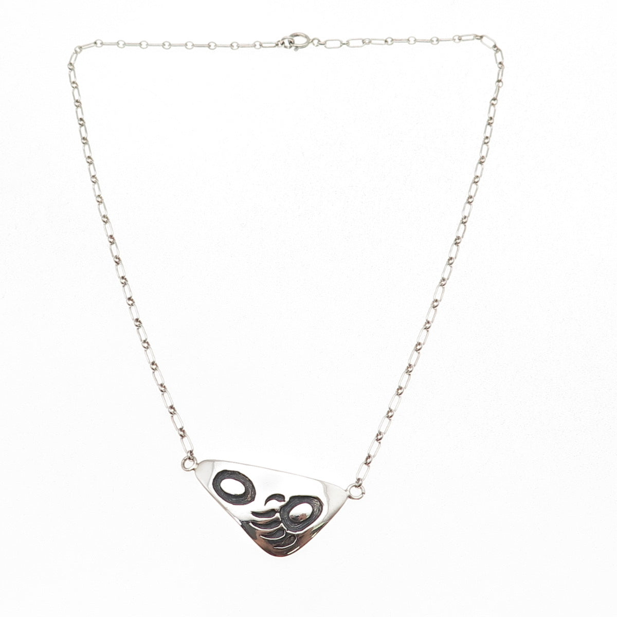 Old Pawn Hopi 925 Sterling Silver Vintage Bear Paw Tribal Chain Necklace 16"