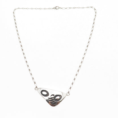 Old Pawn Hopi 925 Sterling Silver Vintage Bear Paw Tribal Chain Necklace 16"