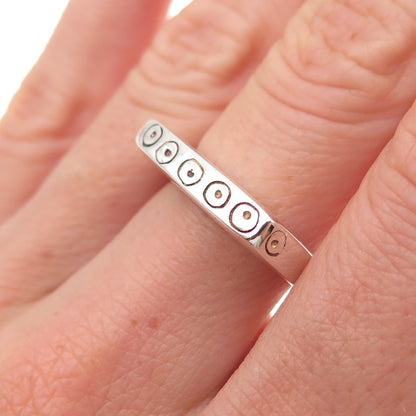 Lisa Jenks 925 Sterling Silver Vintage Modernist Bar Oxidized Ring Size 6.75