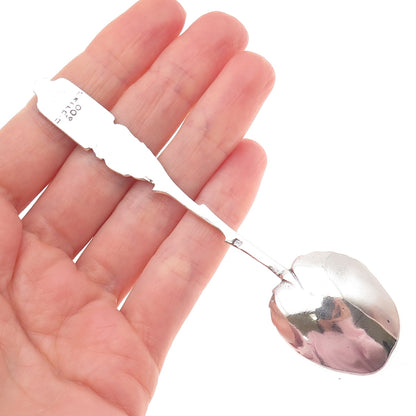 800 Silver Antique Art Deco Torah Ark Oxidized Floral Coffee Spoon