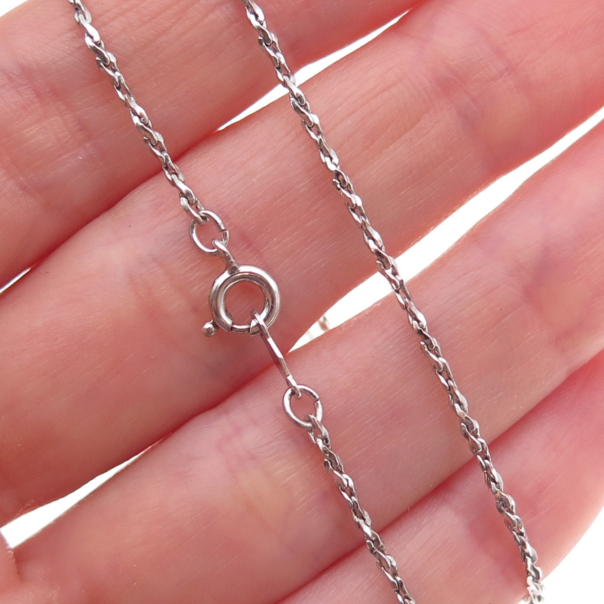 Caco 925 Sterling Silver Vintage S-Shape Chain Necklace 16"