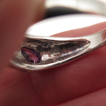 Charles Winston 925 Sterling Silver Vintage Lavender C Z Modernist Ring Size 8
