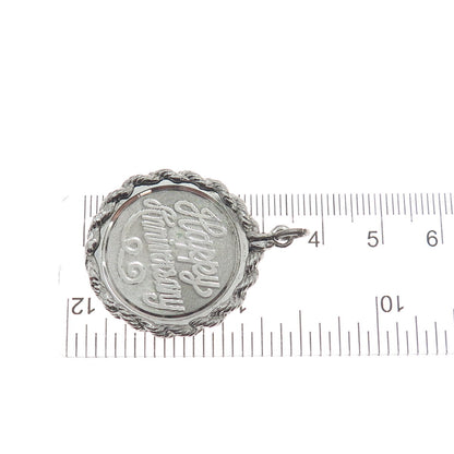 ELCO 925 Sterling Silver Vintage "Happy Anniversary" Charm Pendant