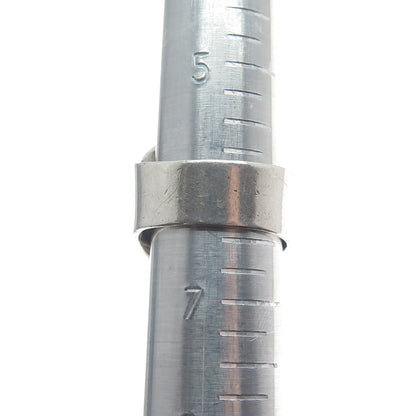 925 Sterling Silver Vintage Real Malachite Gem Modernist Statement Ring Size 6.5