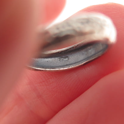 925 Sterling Silver Vintage Snake Oxidized Adjustable Ring Size 3.5