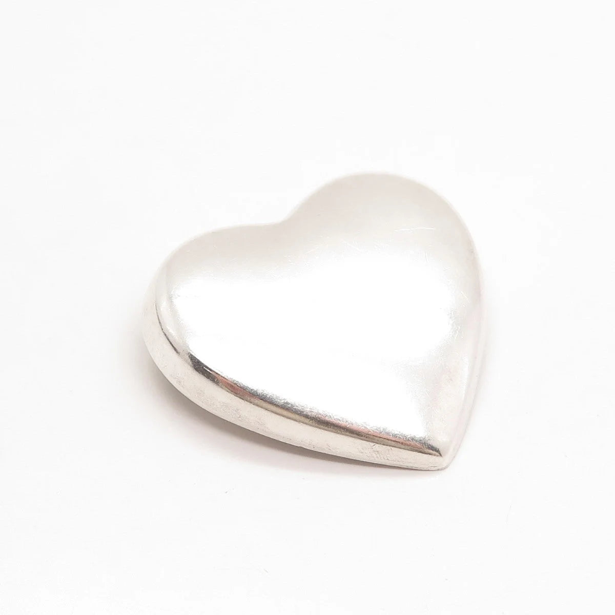 925 Sterling Silver Vintage Mexico Smooth Heart Pin Brooch