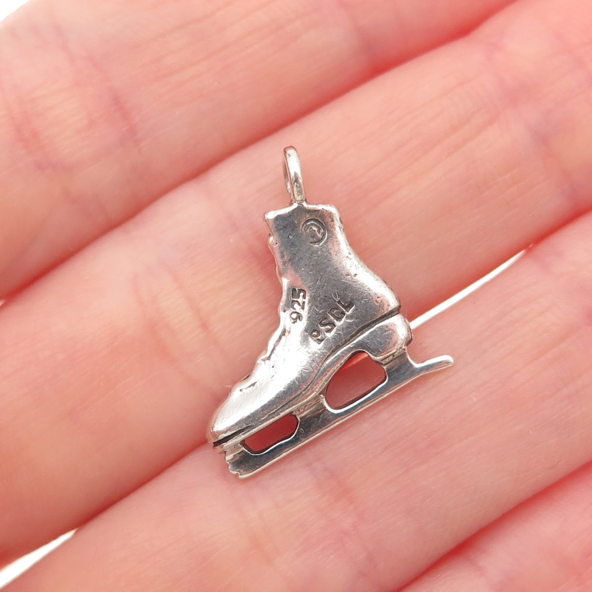 Peter Stone 925 Sterling Silver Vintage Ice Skating Mini Charm Pendant