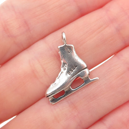 Peter Stone 925 Sterling Silver Vintage Ice Skating Mini Charm Pendant