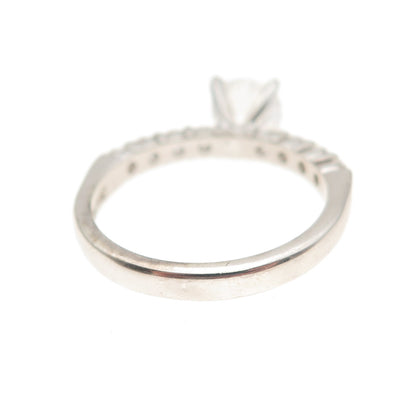 925 Sterling Silver Round-Cut C Z Engagement Ring Size 6.5