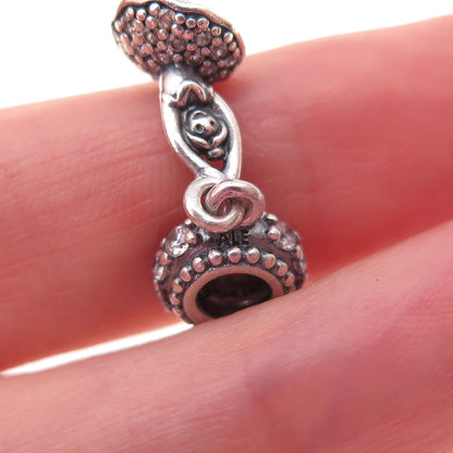 Pandora 925 Sterling Silver C Z Ballerina Dangle Charm