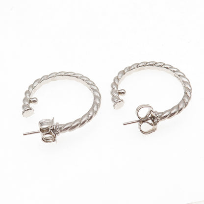 Judith Ripka 925 Sterling Silver Twisted Hoop Earrings