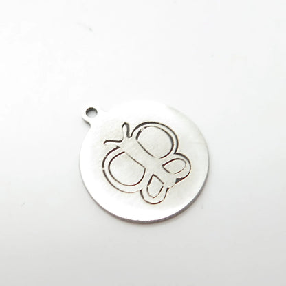 925 Sterling Silver USA Two In Town Butterfly Charm Pendant