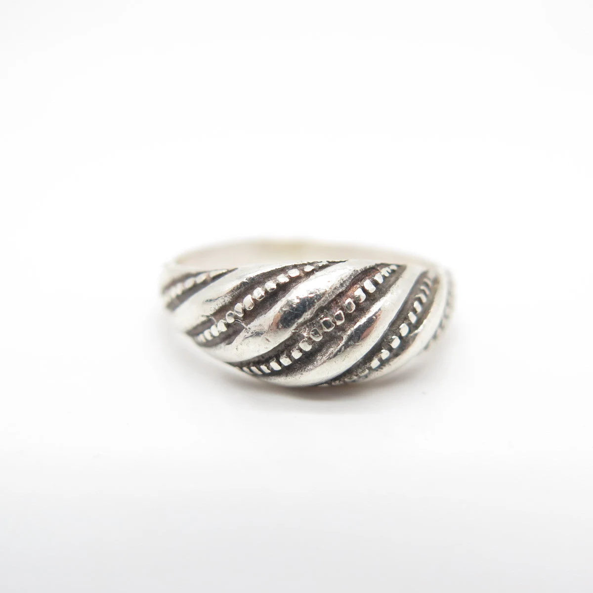 925 Sterling Silver Vintage Braided Ring Size 7.25