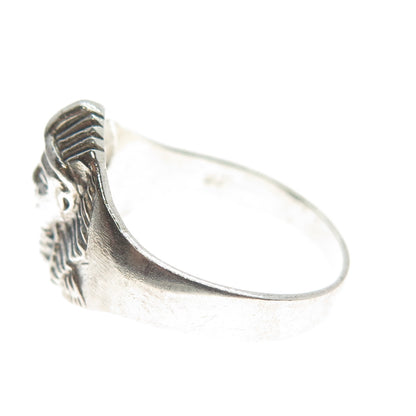 925 Sterling Silver Vintage Egyptian Pharaoh Ring Size 9.5