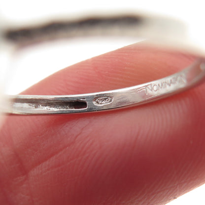 NOMINATION 925 Sterling Silver Real Round-Cut Amethyst & C Z Ring Size 7.25