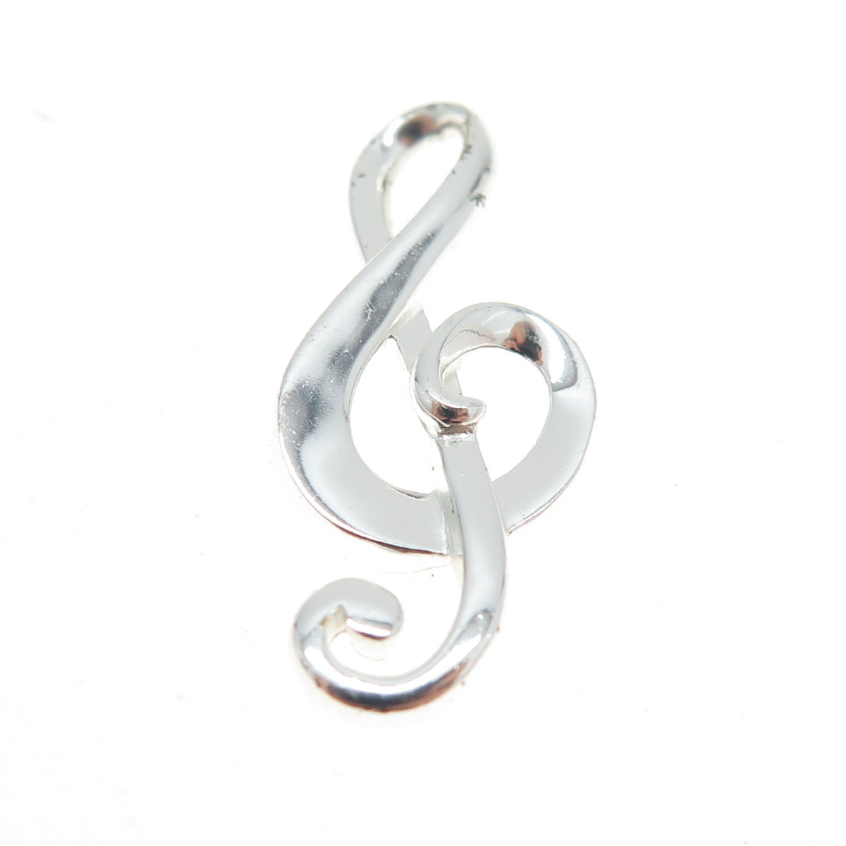 925 Sterling Silver Treble Clef Music Note Charm Pendant