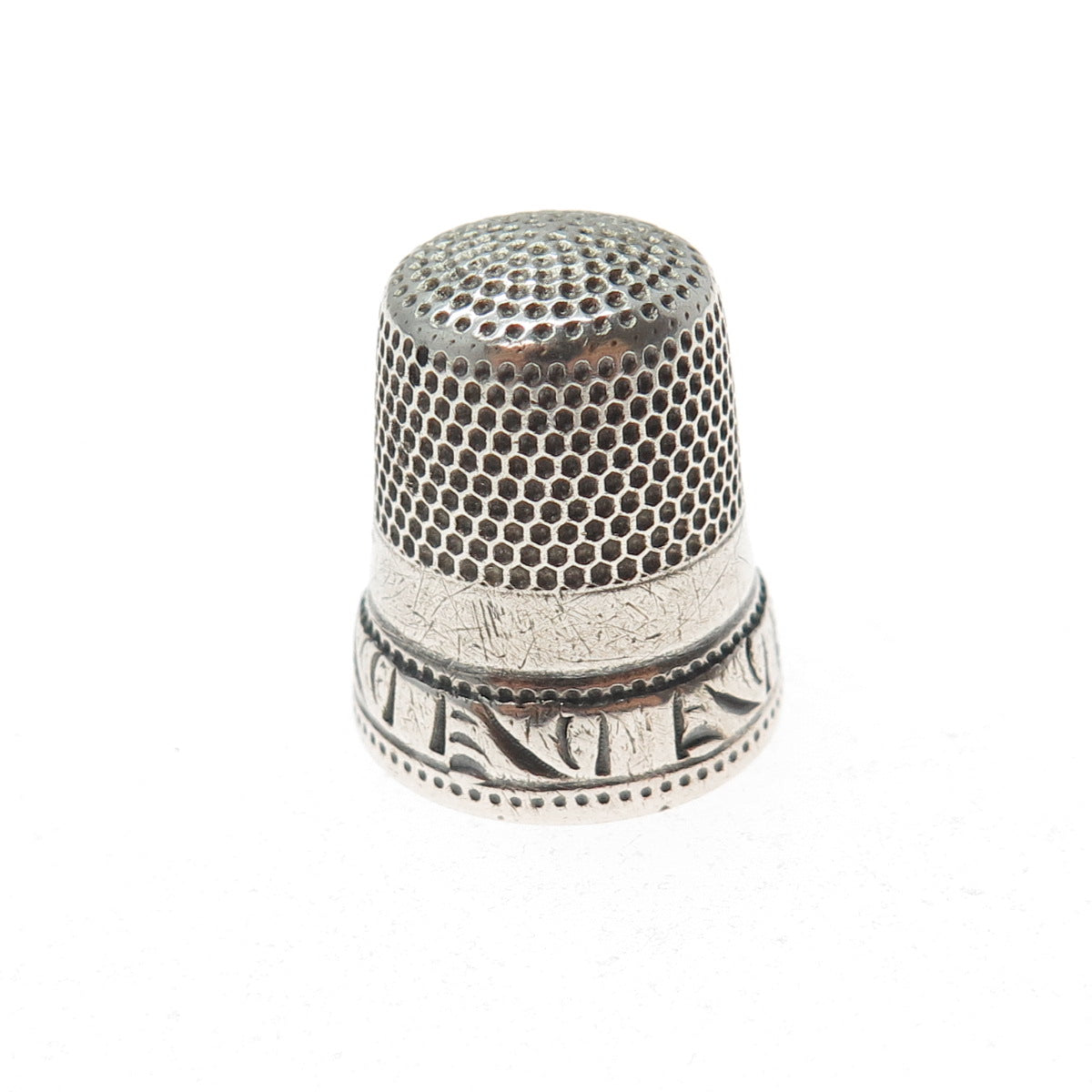 KETCHAM & MCDOUGALL 925 Sterling Silver Antique Engraved Sewing Thimble Size 8