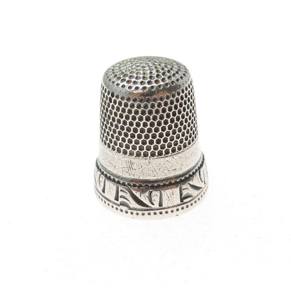 KETCHAM & MCDOUGALL 925 Sterling Silver Antique Engraved Sewing Thimble Size 8