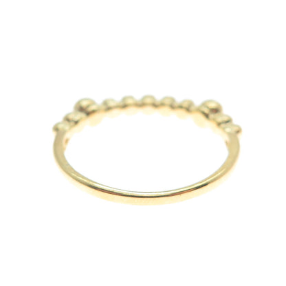 SMK 925 Sterling Silver Gold Plated Beaded Ring Size 7.25