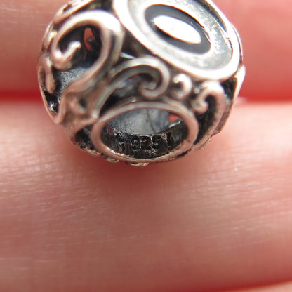 CHAMILIA 925 Sterling Silver Letter O Initial Ornate Bead Charm
