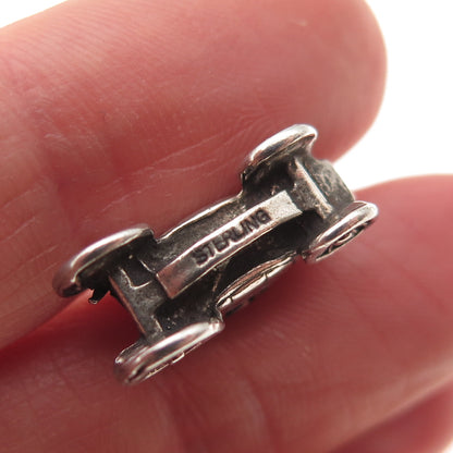 925 Sterling Silver Vintage Stagecoach / Carriage 3D Mini Charm Pendant
