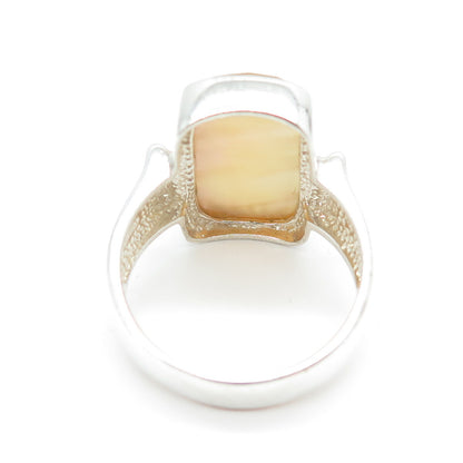 WHITNEY KELLY 925 Sterling Silver Vintage Real Doublet MOP Ring Size 11.25