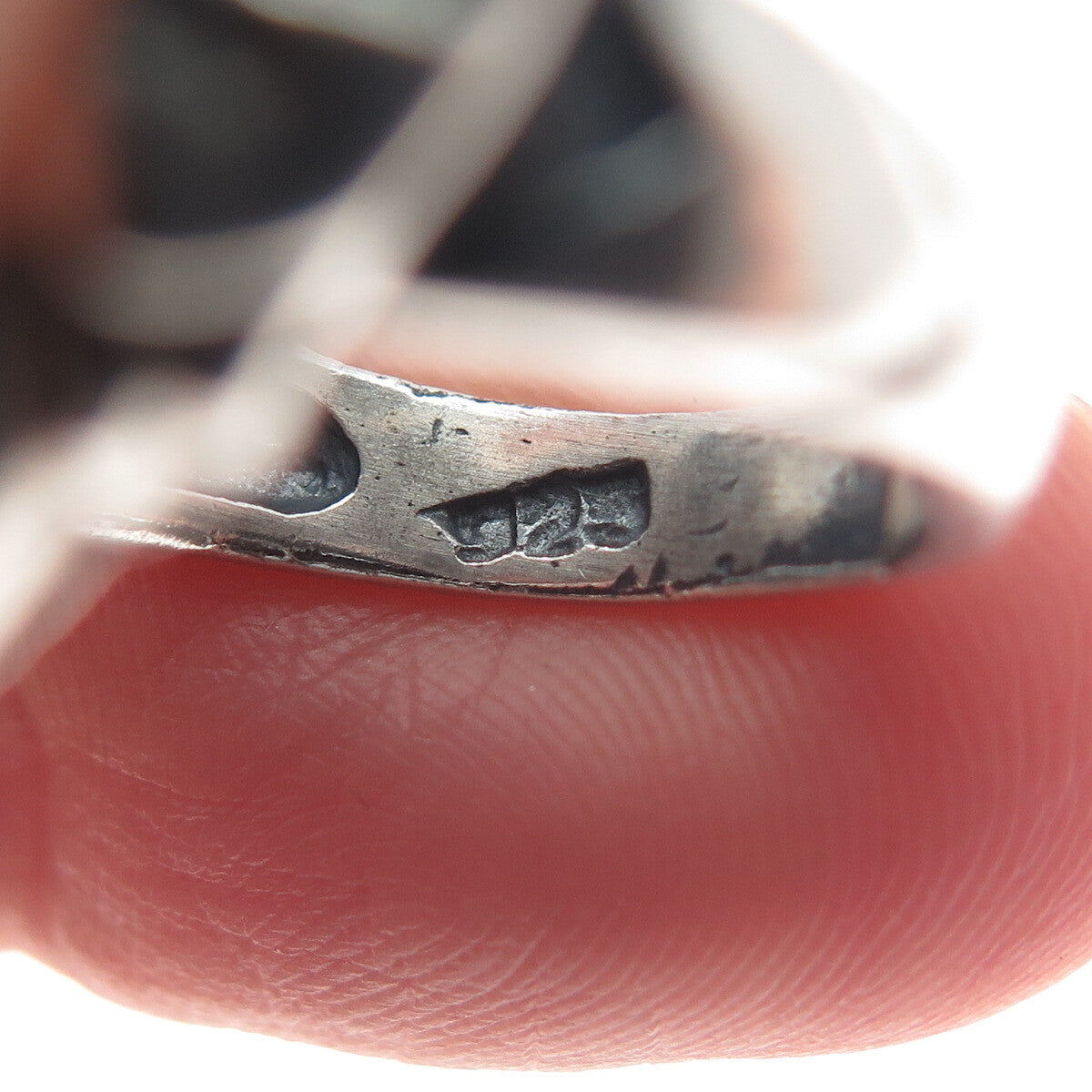 925 Sterling Silver Vintage Dolphin Couple & Heart Oxidized Ring Size 6