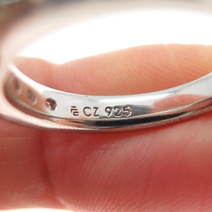 925 Sterling Silver Round-Cut C Z Engagement Ring Size 6