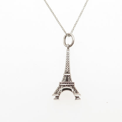 Tiffany & Co. 925 Sterling Silver Vintage Eiffel Tower Cable Chain Necklace 18"