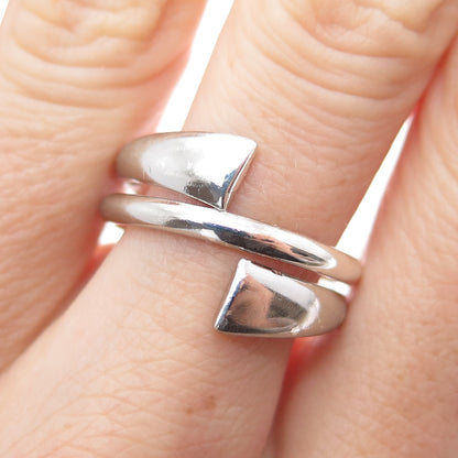CHARLES WINSTON Sterling Silver Vintage Modernist Wrap Adjustable Ring Size 8.75
