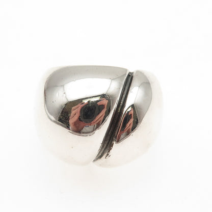 Silver Fox 925 Sterling Vintage Modernist Oxidized Dome Ring Size 6