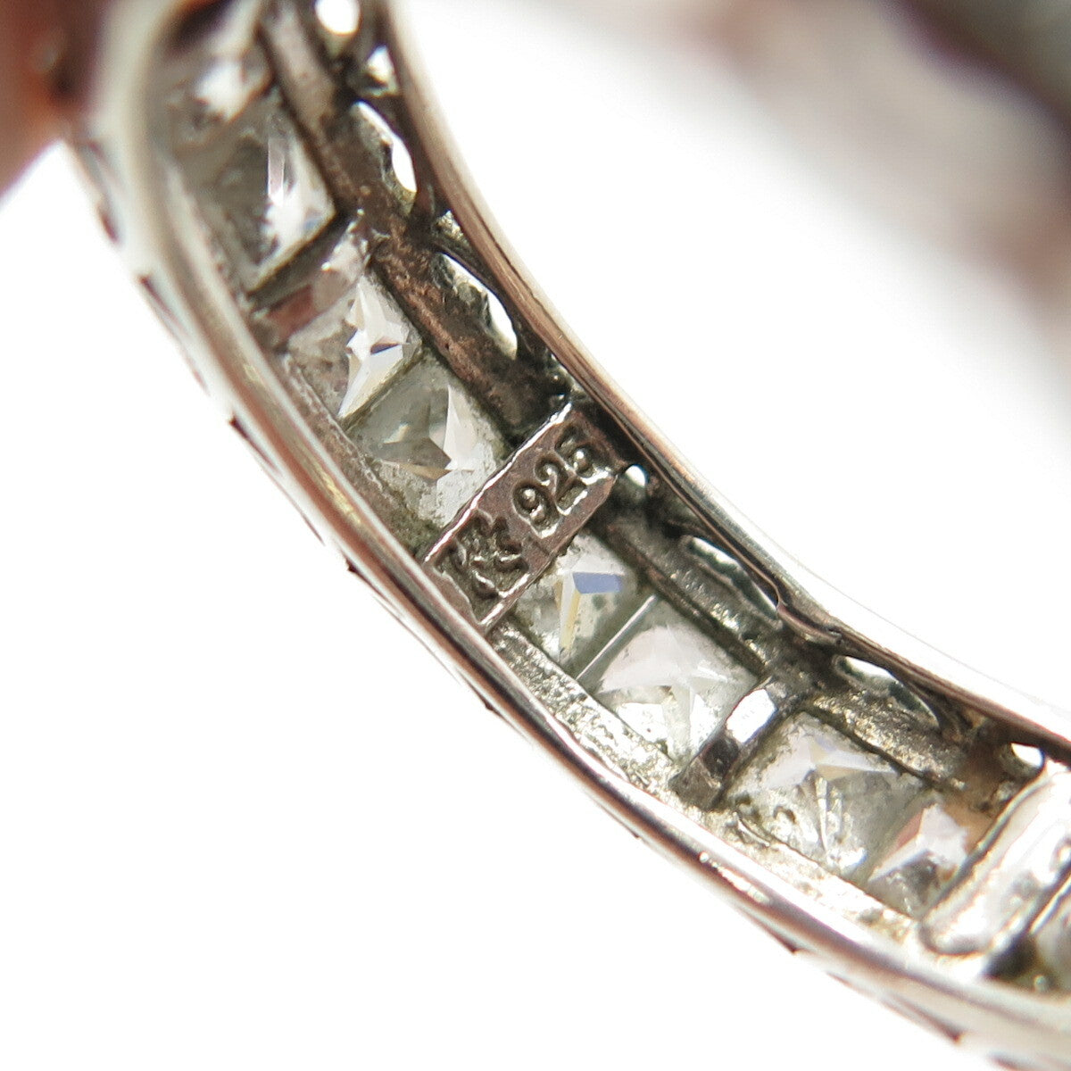 925 Sterling Silver C Z Wedding Ring Size 9