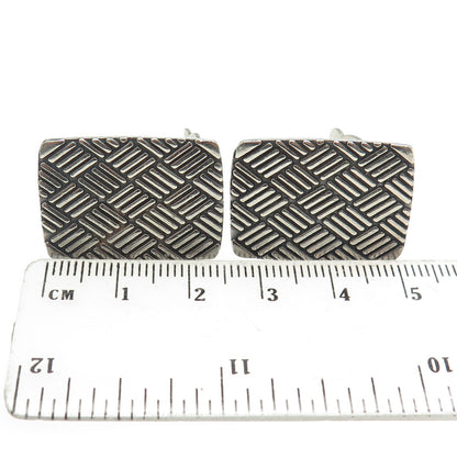 925 Sterling Silver Vintage Mexico Modernist Geometric Clip On Earrings