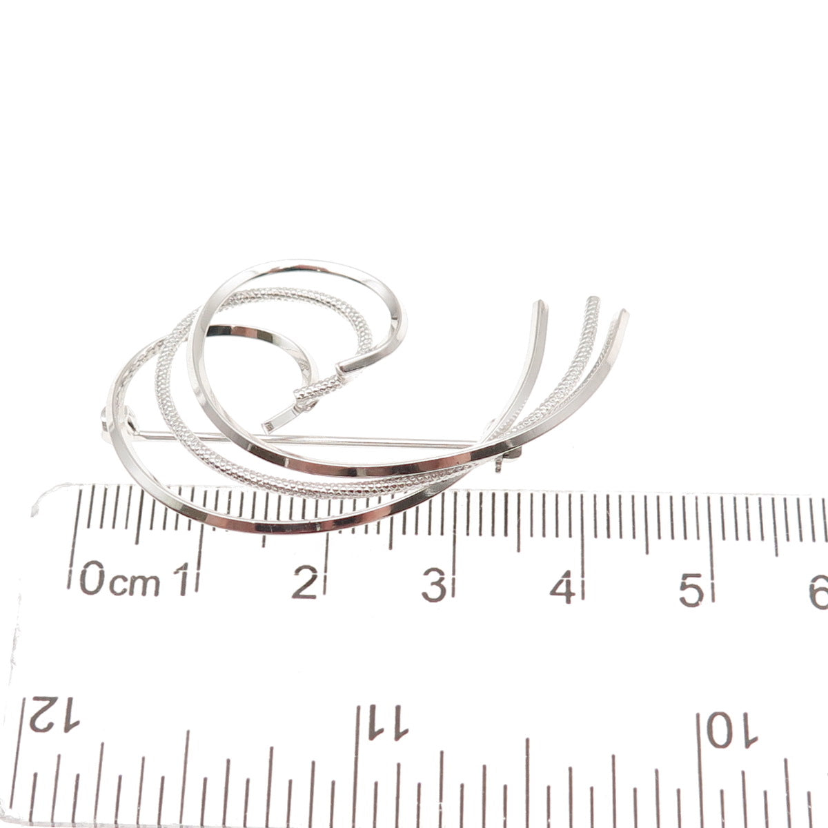 Van Dell 925 Sterling Silver Vintage Wave Pin Brooch