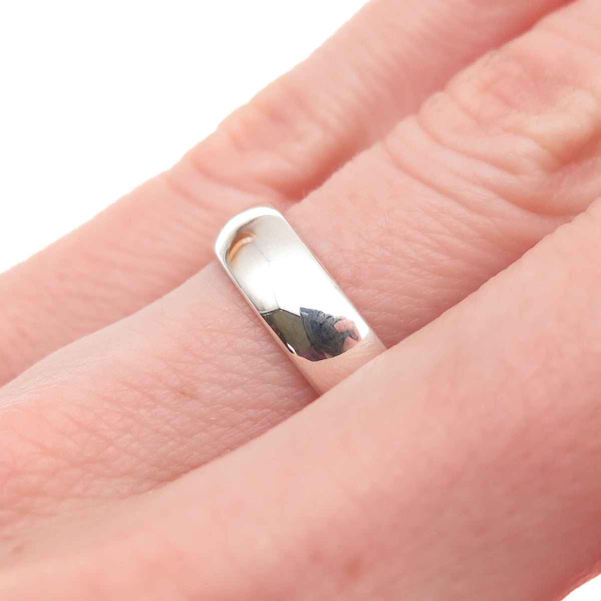 925 Sterling Silver Vintage Classic Wedding Band Ring Size 6.25