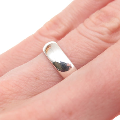 925 Sterling Silver Vintage Classic Wedding Band Ring Size 6.25