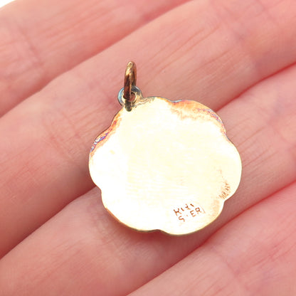 Rembrandt Sterling Silver Gold Plated Vintage Graduation Hat Mini Charm Pendant