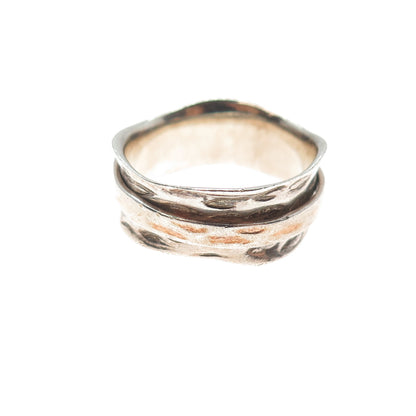925 Sterling Silver Vintage Modernist Rotating Band Ring Size 7