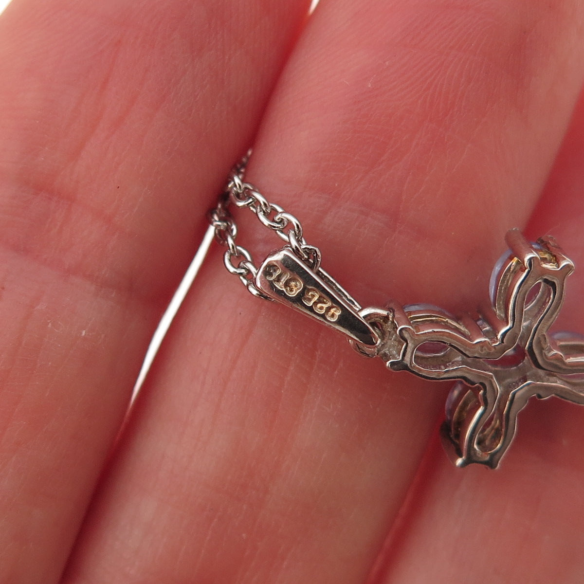Chuck Clemency 925 Sterling Silver Real Tanzanite Cross Cable Chain Necklace 20"