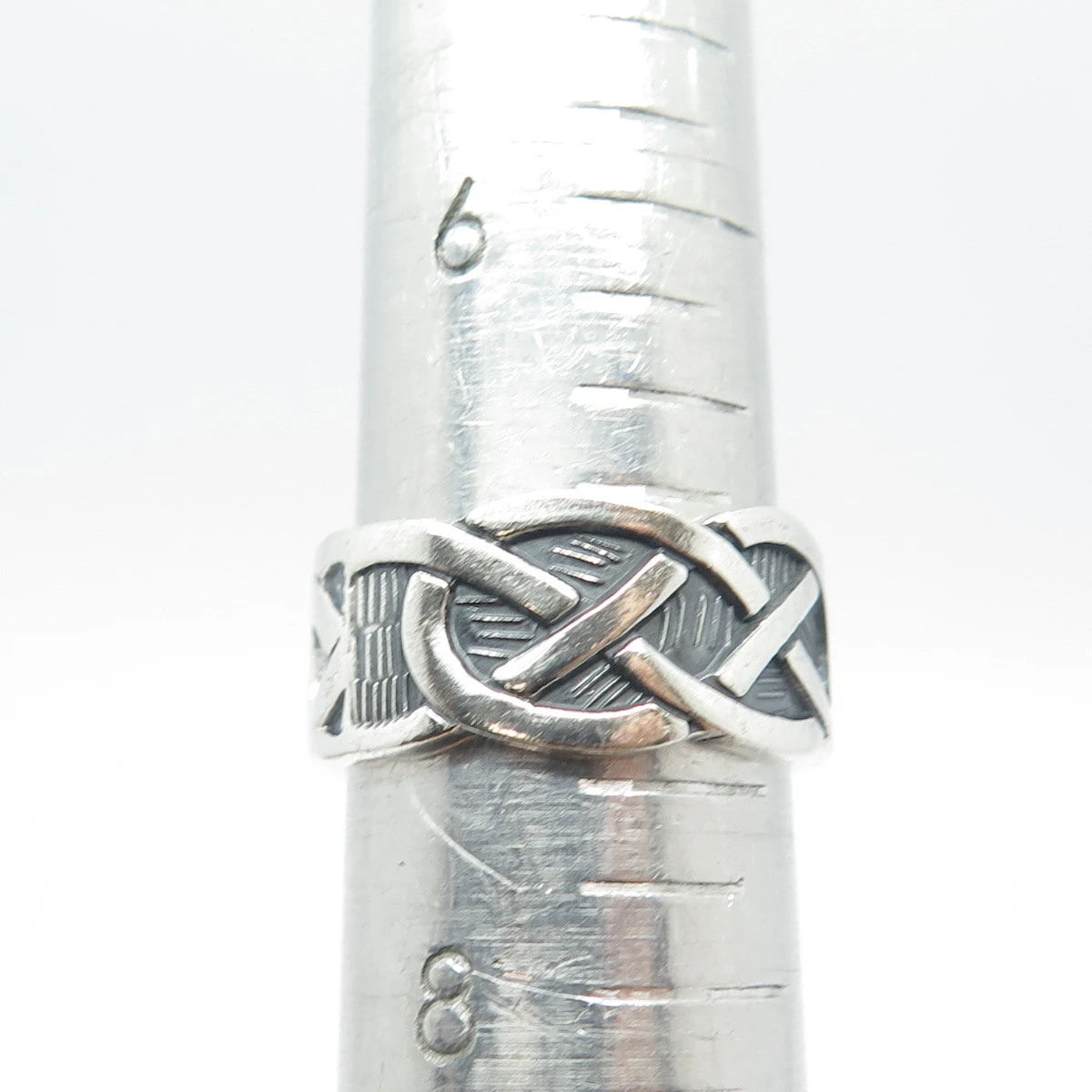 925 Sterling Silver Vintage Celtic Band Ring Size 7.5