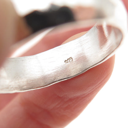 925 Sterling Silver Vintage Wedding Hammered Band Ring Size 11