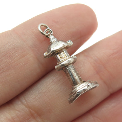 900 Silver Antique Japanese Pagoda Minimalist Charm Pendant